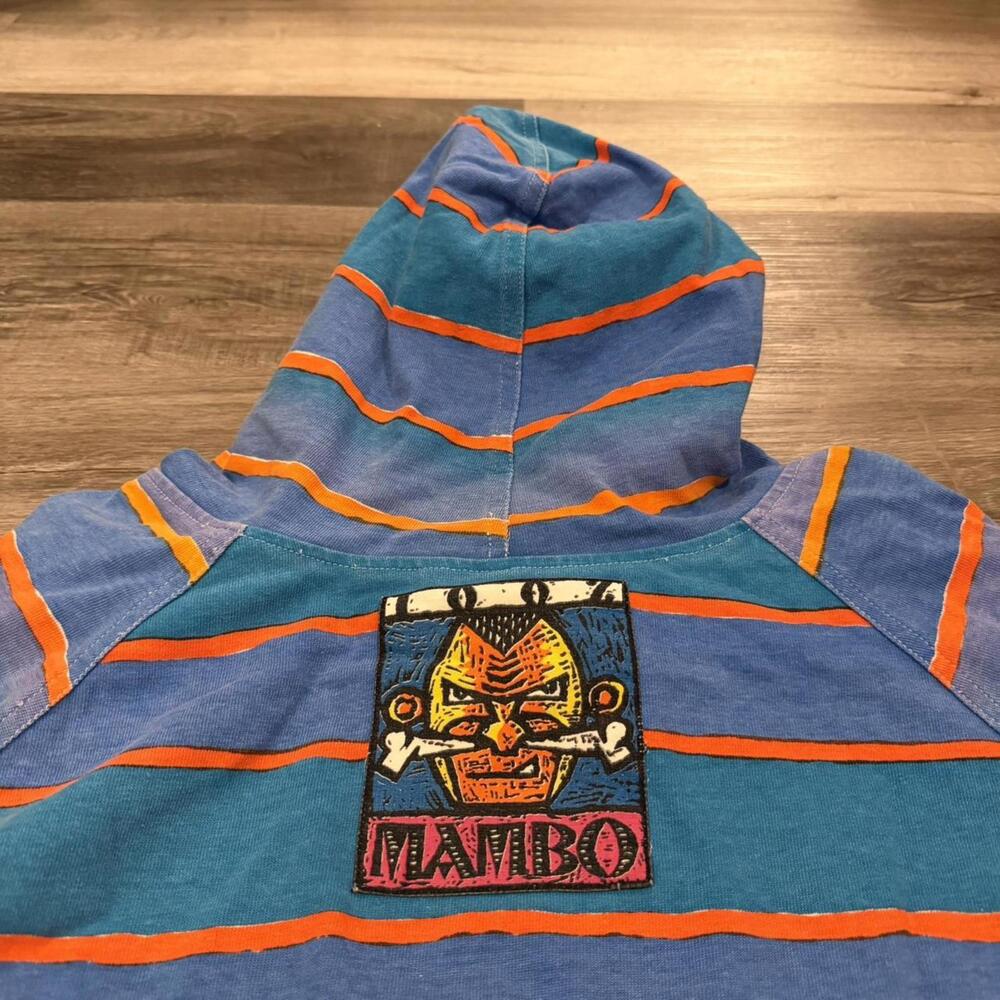 Vintage mambo Australia striped light hoodie 90s M/L